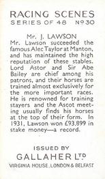 1938 Gallaher Racing Scenes #30 Mr J Lawson Back